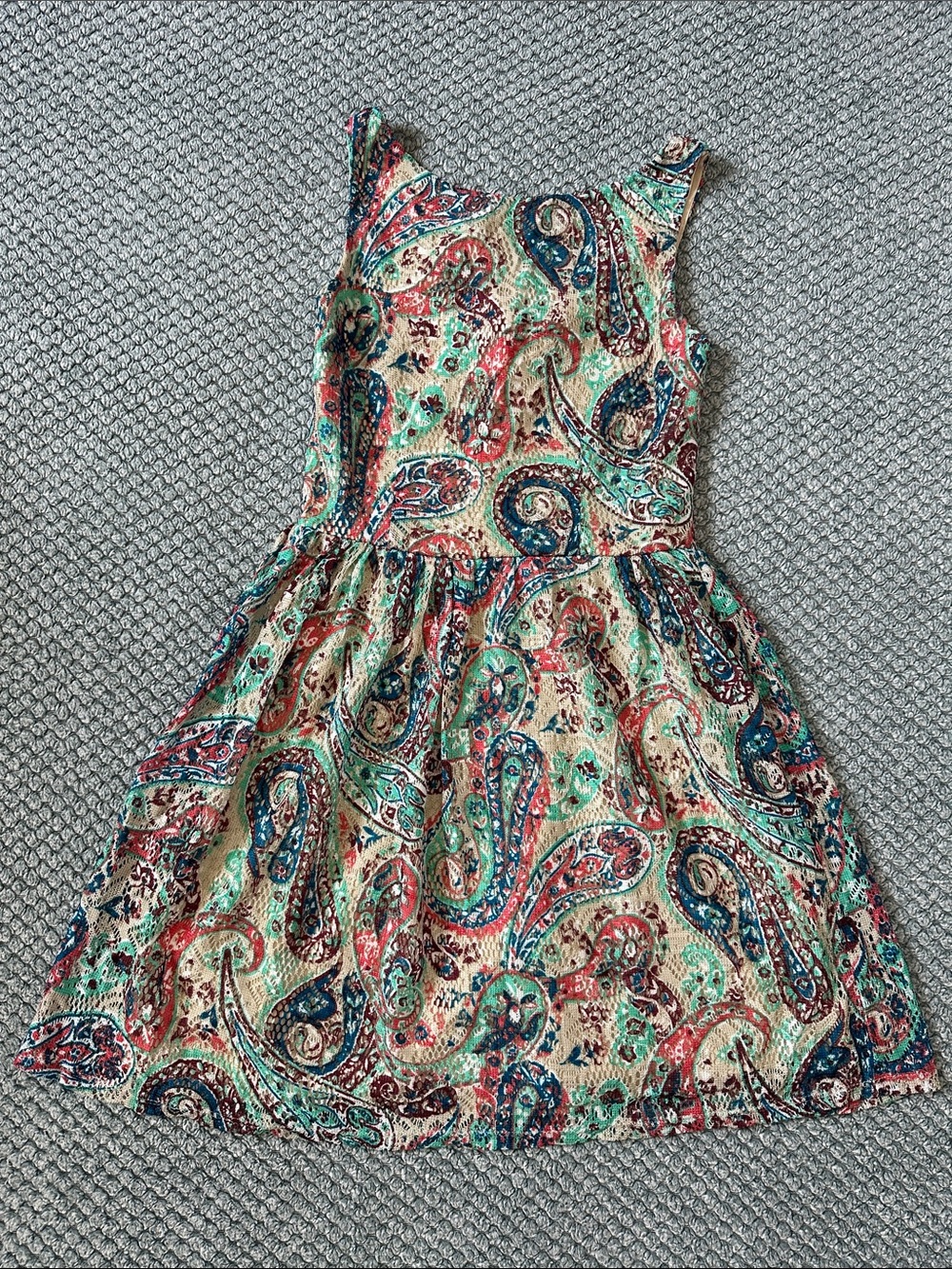 Paisley Sleeveless Casual Dress - Multicolor